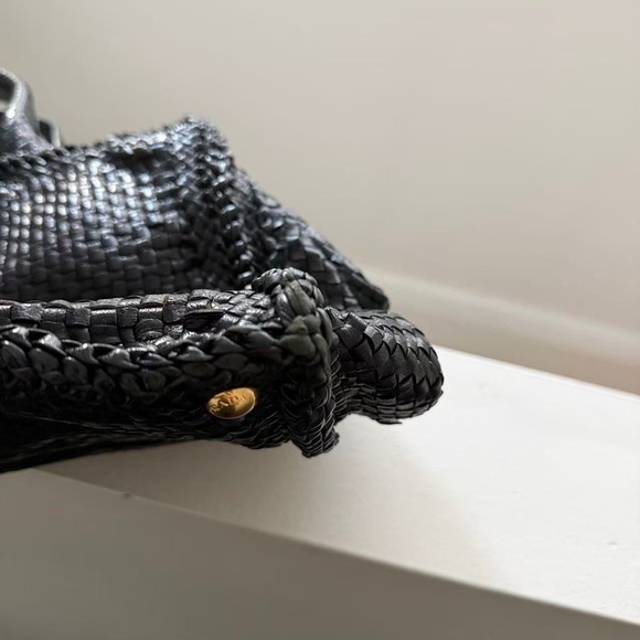 Prada Black Leather Woven Tote Bag - Picture 8 of 11